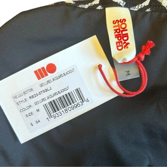 Solid & Striped Geo Lurex Jacquard Bikini Bottom Summer Beach ~ New with tags - Picture 6 of 8